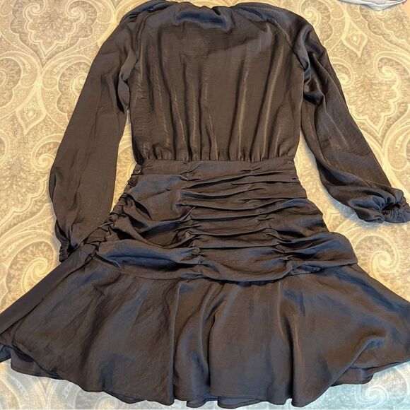 NWT DO+BE Long Sleeve Navy Blue  Ruffle Mini Dress Size Medium - Picture 7 of 7